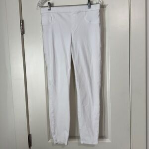Spanx Large White Jean-ish Ankle Leggings Jeans ~ Slimming Comfort